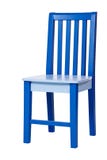 Blauwe houten stoel die over wit wordt geïsoleerdd Royalty-vrije Stock Foto's Blauwe houten stoel die over wit wordt geïsoleerdd Royalty-vrije Stock Foto's