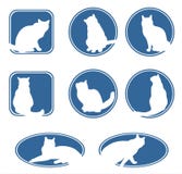 Blauwe kattenframes vector illustratie Blauwe kattenframes vector illustratie