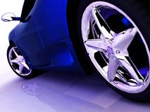 Blauwe sportwagen stock foto Blauwe sportwagen stock foto