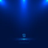 Blauwe stadiumachtergrond met lichte stralen van schijnwerper en dalend s royalty-vrije illustratie Blauwe stadiumachtergrond met lichte stralen van schijnwerper en dalend s royalty-vrije illustratie
