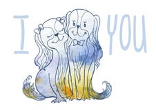 Blauwe vlek i van de hondliefde u vector illustratie Blauwe vlek i van de hondliefde u vector illustratie