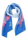 Blauwe zijdesjaal met kleuren op een witte achtergrond stock foto Blauwe zijdesjaal met kleuren op een witte achtergrond stock foto