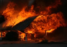Blazing! House On Fire Royalty Free Stock Photo Blazing! House On Fire Royalty Free Stock Photo