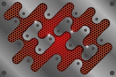 Blechtafel ist auf der roten Masche als abstrakter Hintergrund lizenzfreie abbildung Blechtafel ist auf der roten Masche als abstrakter Hintergrund lizenzfreie abbildung