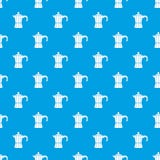 Bleu sans couture de rétro de café modèle en acier de pot illustration stock Bleu sans couture de rétro de café modèle en acier de pot illustration stock
