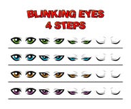 Blinking Eyes Steps Vector Preset For Character Animation Design