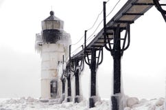 Blizzard over St. Joseph Lighthouse stock photo Blizzard over St. Joseph Lighthouse stock photo