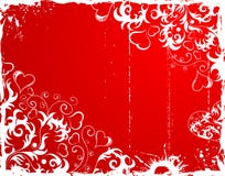 Blocco per grafici del grunge di giorno dei biglietti di S. Valentino con i cuori ed il fiore illustrazione vettoriale Blocco per grafici del grunge di giorno dei biglietti di S. Valentino con i cuori ed il fiore illustrazione vettoriale
