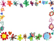 Blocco per grafici orizzontale dei fiori, illustrazione del bambino Immagine Stock Libera da Diritti Blocco per grafici orizzontale dei fiori, illustrazione del bambino Immagine Stock Libera da Diritti