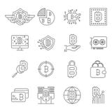 Blockchain,Cryptocurrency象集合 Bitcoin,采矿,BTG,BTC, 向量例证 Blockchain,Cryptocurrency象集合 Bitcoin,采矿,BTG,BTC, 向量例证