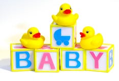 Blocs et canards en caoutchouc photos stock Blocs et canards en caoutchouc photos stock