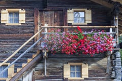 Bloeiend balkon stock afbeelding Bloeiend balkon stock afbeelding