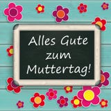 Bloemen van bord de Turkooise Houten Muttertag royalty-vrije illustratie Bloemen van bord de Turkooise Houten Muttertag royalty-vrije illustratie