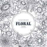 Bloemenachtergronden met hand getrokken bloemen en installaties royalty-vrije illustratie Bloemenachtergronden met hand getrokken bloemen en installaties royalty-vrije illustratie