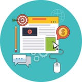 Blog management, blogging concept. Flat design. Stock Illustration Blog management, blogging concept. Flat design. Stock Illustration