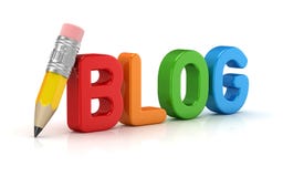 Blog text and pencil Stock Image Blog text and pencil Stock Image