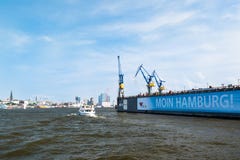 Blohm And Voss Drydock And Skyline Of Hamburg, Germany Royalty Free Stock Photos Blohm And Voss Drydock And Skyline Of Hamburg, Germany Royalty Free Stock Photos