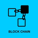 Blokketen vlak pictogram Blokketen symbool Stock Afbeeldingen Blokketen vlak pictogram Blokketen symbool Stock Afbeeldingen