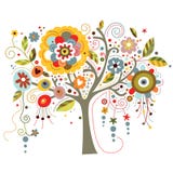 blomma tree royaltyfri illustrationer blomma tree royaltyfri illustrationer