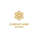 Blommaskölden lämnar logo stock illustrationer Blommaskölden lämnar logo stock illustrationer