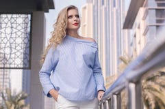 Blond female with long curly hair Stock Images Blond female with long curly hair Stock Images