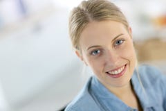 Blond student girl smiling stock photography Blond student girl smiling stock photography