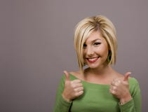 Blonde Thumbs Up Stock Image