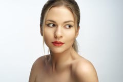 Blonde woman natural hair beauty closeup portrait stock photos Blonde woman natural hair beauty closeup portrait stock photos