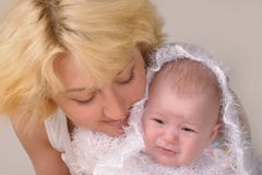 Blonde Woman With Her Baby Royalty Free Stock Image Blonde Woman With Her Baby Royalty Free Stock Image