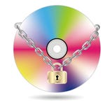 Bloqueado CD por una cadena libre illustration Bloqueado CD por una cadena libre illustration