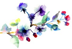Blossoming tree brunch vector illustration Blossoming tree brunch vector illustration