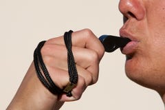 Blowing The Whistle Royalty Free Stock Photo Blowing The Whistle Royalty Free Stock Photo