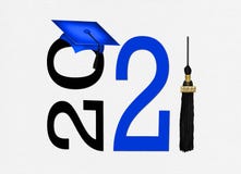 Blue 2021 Graduation Cap With Tassel Royalty Free Stock Images