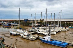 Blue boats, in Bridlington Harbour, in Easter 2019. royalty free stock photos Blue boats, in Bridlington Harbour, in Easter 2019. royalty free stock photos