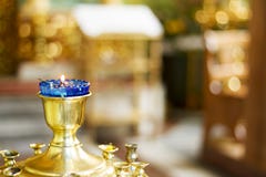 Blue candlestick before an icon royalty free stock images Blue candlestick before an icon royalty free stock images