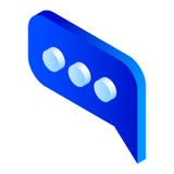 Blue chat icon, isometric style vector illustration Blue chat icon, isometric style vector illustration