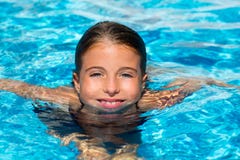 Blue eyes kid girl at the pool face in water Stock Photo Blue eyes kid girl at the pool face in water Stock Photo