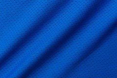 Blue football, basketball, volleyball, hockey, rugby, lacrosse and handball jersey clothing fabric texture sports wear background