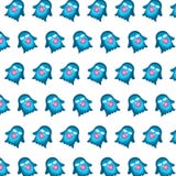 Blue ghost - sticker pattern 28 vector illustration Blue ghost - sticker pattern 28 vector illustration