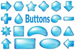 Blue Glass Buttons Set Royalty Free Stock Image