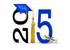 Blue Graduation Cap For 2015 Stock Photos Blue Graduation Cap For 2015 Stock Photos