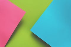 Blue, green and pink pastel colored paper background. Volume geometric flat lay. Top view. Copy space. Toned stock image Blue, green and pink pastel colored paper background. Volume geometric flat lay. Top view. Copy space. Toned stock image