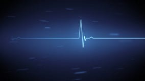 Blue heart monitor line with moving background