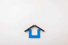Blue House Icon On White Space Stock Image