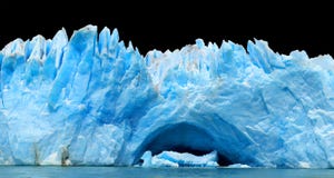 Blue Icebergs Isolated On Black. Stock Images Blue Icebergs Isolated On Black. Stock Images