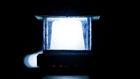 Blue lamp in a dark place royalty free stock photo Blue lamp in a dark place royalty free stock photo