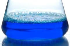 Blue Liquid In A Retort Stock Photos