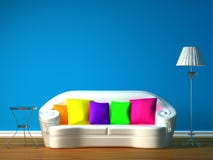 Blue Minimalist Living Room Stock Photos Blue Minimalist Living Room Stock Photos