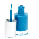 Blue Nail Polish On White Royalty Free Stock Image