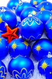 Blue Ornaments With Red Star Royalty Free Stock Image